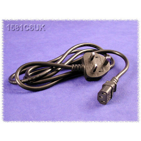 HAMMOND 6 ft. CORD, UK BS1363 TO IEC C13 1581C6UK